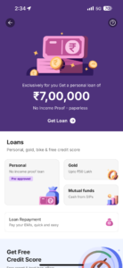 How to take a personal loan form Phonepe app